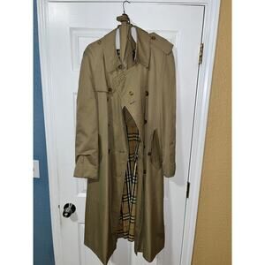Original Burberry London Women's Trench Coat Nova Check Tartan w/ Liner Vest